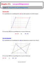 Propriétés du parallélogramme - Séquence complète : 1ere Secondaire - PDF à imprimer