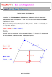 Aire du parallélogramme - Séquence complète : 1ere Secondaire - PDF à imprimer