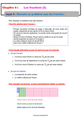 Résoudre un problème avec les fractions - Séquence complète : 2eme Secondaire - PDF à imprimer