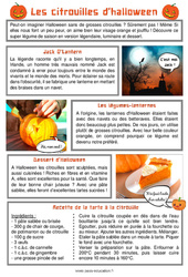 Les citrouilles d'halloween - Lecture documentaire à télécharger gratuitement : 2eme, 3eme Primaire - PDF gratuit à imprimer
