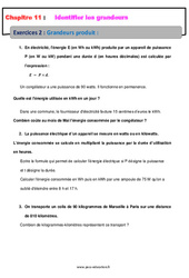 Grandeurs Produit - Révisions - Exercices avec correction : 2eme Secondaire - PDF à imprimer