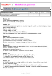 Grandeurs quotient - Examen Evaluation, bilan, contrôle avec la correction : 2eme Secondaire - PDF à imprimer