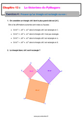 Prouver qu’un triangle est rectangle ou non - Révisions - Exercices avec correction sur le théorème de Pythagore : 2eme Secondaire - PDF à imprimer