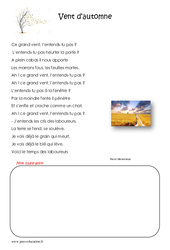 Vent d’automne - Poésie : 4eme Primaire - PDF à imprimer