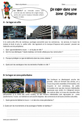 Se loger en zone urbaine - Exercices : 4eme Primaire - PDF à imprimer