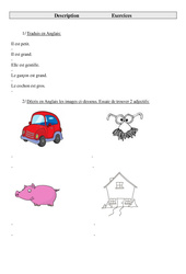 Description - Exercices - Anglais -  (1) : 3eme, 4eme, 5eme Primaire - PDF à imprimer