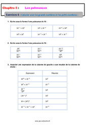 Calculer avec les grands nombres et les petits nombres - Révisions - Exercices avec correction : 2eme Secondaire - PDF à imprimer