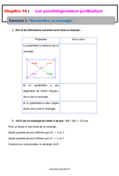 Reconnaître un rectangle - Révisions - Exercices avec correction sur les parallélogrammes particuliers : 2eme Secondaire
