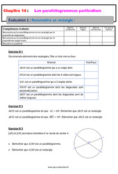Reconnaître un rectangle - Examen Evaluation, bilan, contrôle avec la correction sur les parallélogrammes particuliers : 2eme Secondaire - PDF à imprimer