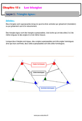 Triangles égaux - Cours : 2eme Secondaire - PDF à imprimer