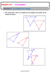 Cas d’égalité des triangles - Révisions - Exercices avec correction : 2eme Secondaire