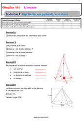 Représenter une pyramide ou un cône - Examen Evaluation, bilan, contrôle avec la correction : 2eme Secondaire