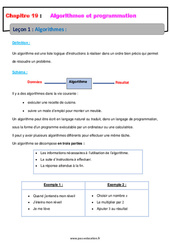 Algorithmes - Séquence complète : 2eme Secondaire - PDF à imprimer