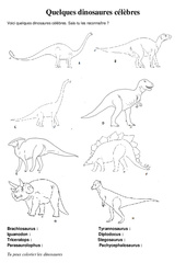 Exercices- Fiches Quelques dinosaures célèbres- Fiches Triceratops - Fiches Stegosaurus, Parasaurolophus, Pachycephalosaurus, Diplodocus, Tyrannosaurus,Iguanodon, Brachiosaurus : 5eme Primaire