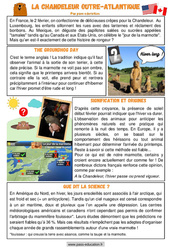La Chandeleur Outre - Atlantique - Lecture documentaire : 4eme, 5eme Primaire - PDF à imprimer