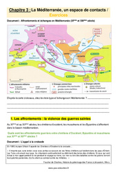 La Méditerranée, un espace de contacts - Exercices avec les corrigés : 1ere Secondaire - PDF à imprimer