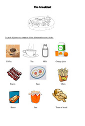 The breakfast - Le petit déjeuner - Cours, Leçon - Anglais : 3eme, 4eme, 5eme Primaire - PDF gratuit à imprimer