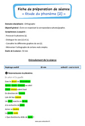 Le son [z] - Phonologie - Séquence - Fiche de préparation : 2eme Primaire - PDF à imprimer