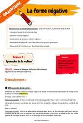 La forme négative - Séquence - Fiche de préparation : 3eme, 4eme Primaire - PDF à imprimer