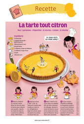 La tarte tout citron - Recette - Texte prescriptif - Ecrits fonctionnels : 4eme, 5eme Primaire