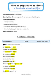 Séquence - Fiche de préparation Le son [ã] - Phonologie - Séquence - Fiche de préparation : 2eme, 3eme Primaire - PDF à imprimer