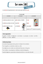 Son [e] (é) - Phonologie - Cours, Leçon : 2eme, 3eme Primaire - PDF gratuit à imprimer