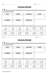 Les jours d'école - Exercices : 1ere Primaire - PDF à imprimer