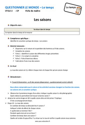 Séquence - Fiche de préparation Saisons - Séquence - Fiche de préparation : 1ere Primaire - PDF à imprimer