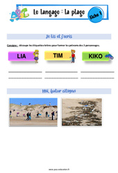 A la plage - Langage - Expression orale - EMC : 2eme, 3eme Maternelle - Cycle Fondamental - PDF à imprimer