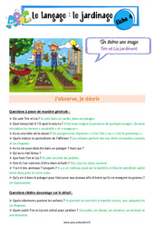 Le jardinage - Langage - Expression orale - EMC : 2eme, 3eme Maternelle - Cycle Fondamental - PDF à imprimer