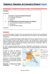 Napoléon, du Consulat à l’Empire - Séquence complète : 2eme Secondaire - PDF à imprimer