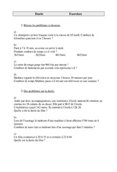 Durée - Problèmes - Exercices - 1 : 4eme Primaire - PDF à imprimer