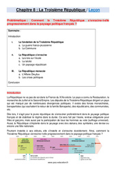 La Troisième République - Cours : 2eme Secondaire - PDF à imprimer
