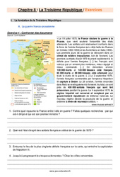 La Troisième République - Exercices avec les corrigés : 2eme Secondaire - PDF à imprimer