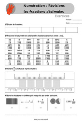 Les fractions décimales (Révisions) - Exercices : 4eme, 5eme Primaire - PDF à imprimer