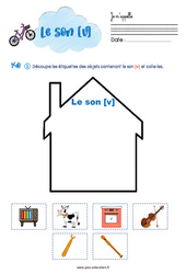 Le son [v] - Phonologie - Exercices : 3eme Maternelle - Cycle Fondamental - PDF à imprimer