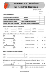 Les nombres décimaux (Révisions) - Exercices : 4eme, 5eme Primaire - PDF à imprimer