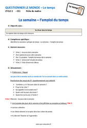 Séquence - Fiche de préparation Semaine - Emploi du temps - Séquence - Fiche de préparation : 2eme Primaire - PDF à imprimer
