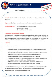 Racisme - EMC - Séquence - Fiche de préparation : 2eme, 3eme Primaire - PDF à imprimer