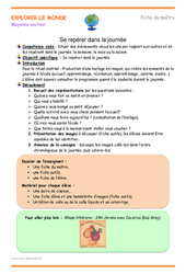 Se repérer dans la journée - Séquence - Fiche de préparation : 2eme Maternelle - Cycle Fondamental - PDF à imprimer