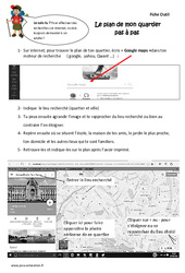 Le plan de mon quartier pas à pas - Exercices : 3eme Primaire - PDF à imprimer