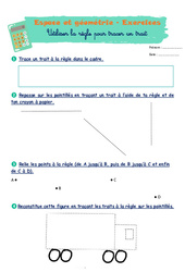Utiliser la règle pour tracer un trait - Séquence complète : 1ere Primaire - PDF à imprimer