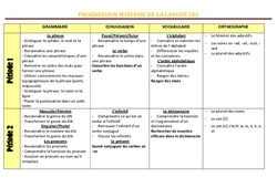 Maîtrise de la langue - Progression - programmation : 2eme Primaire - PDF à imprimer