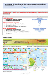 Aménager les territoires ultramarins - Cours : 3eme Secondaire - PDF à imprimer