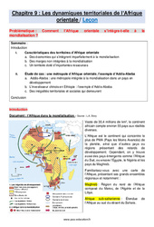 Les dynamiques territoriales de l'Afrique orientale - Cours : 2eme Secondaire - PDF à imprimer