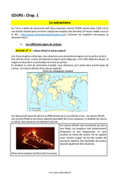 Le volcanisme - Cours : 2eme Secondaire - PDF à imprimer