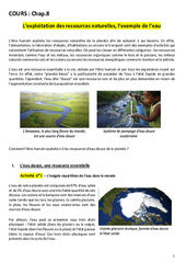 L’exploitation des ressources naturelles, l’exemple de l’eau - Séquence complète : 2eme Secondaire - PDF à imprimer