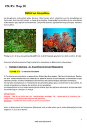 Définir un écosystème - Séquence complète : 1ere Secondaire - PDF à imprimer