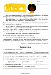 La brouille - Récit - Lecture - PDF à imprimer