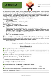 Le sauveur - Fiches Jean Valjean - Récit - Lecture - PDF à imprimer